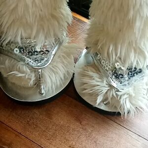Build-A-Bear silver sequence strap-on sandals